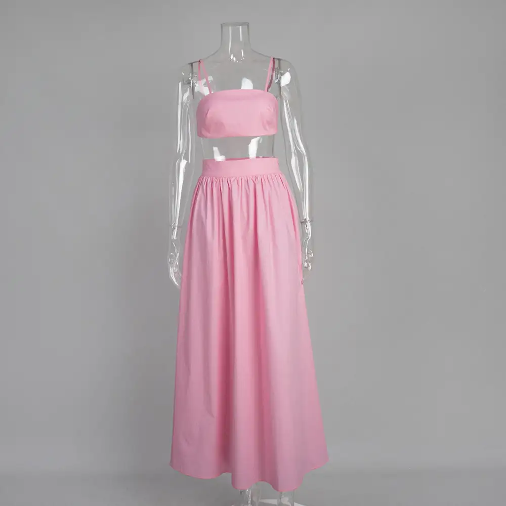 Polished Short Camisole And Long Skirt Set