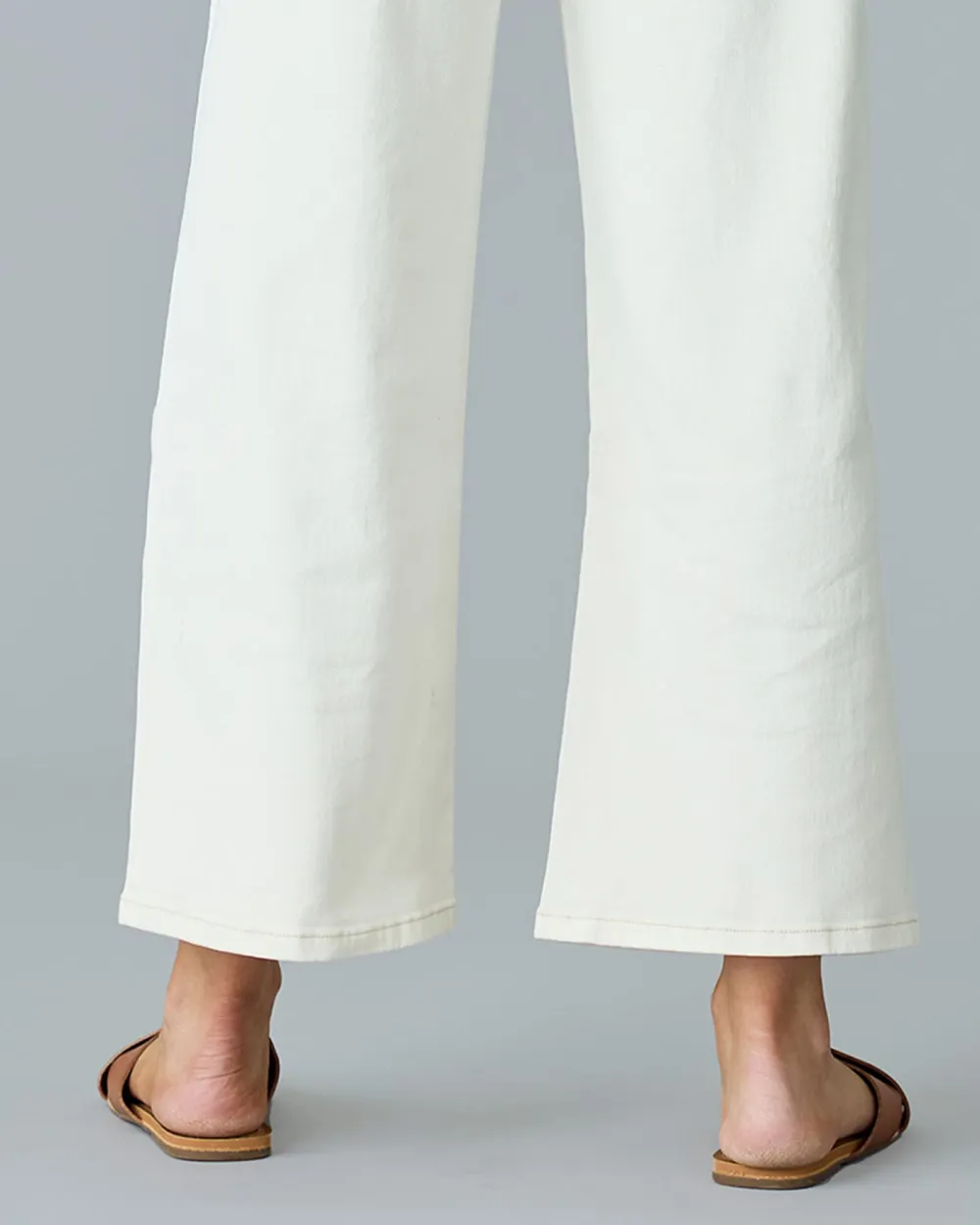 Ecru Wide Leg Jean