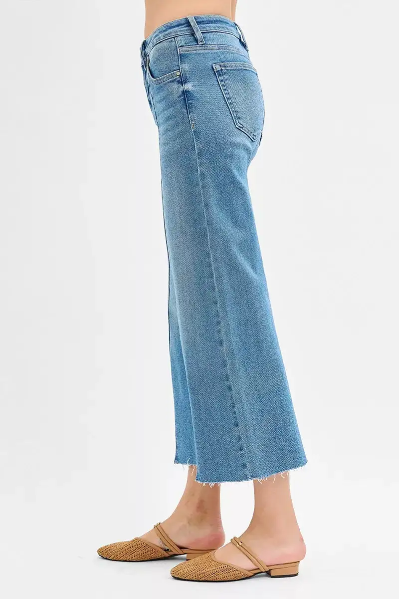 Everyday Mid Rise Raw Hem Cropped Jeans