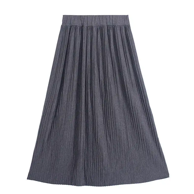 Minimal High Waist Flared Long Midi Skirt