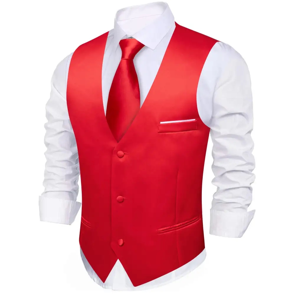 Solid Formal Silk Dress Vest