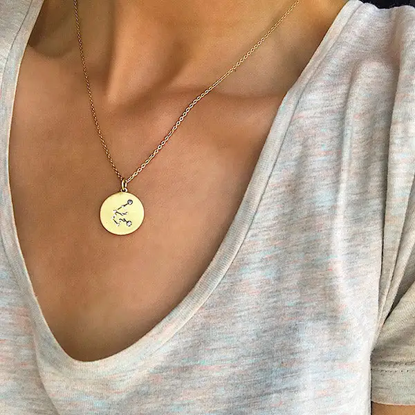 Soft Matte Crystal Coin Necklace