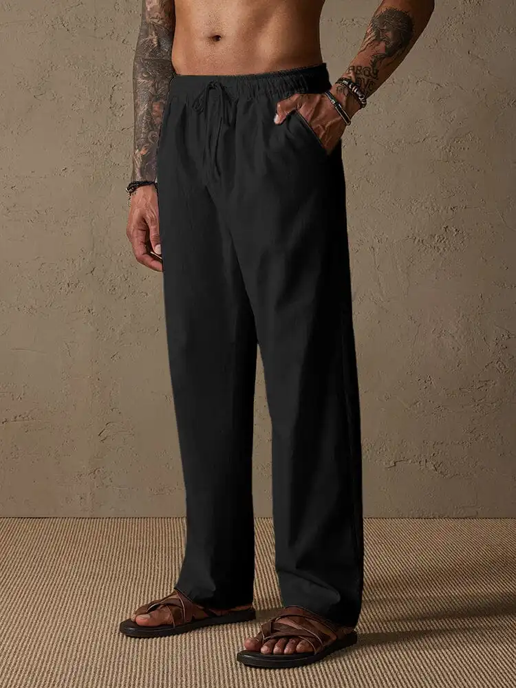 Relaxed Cotton Linen Trousers
