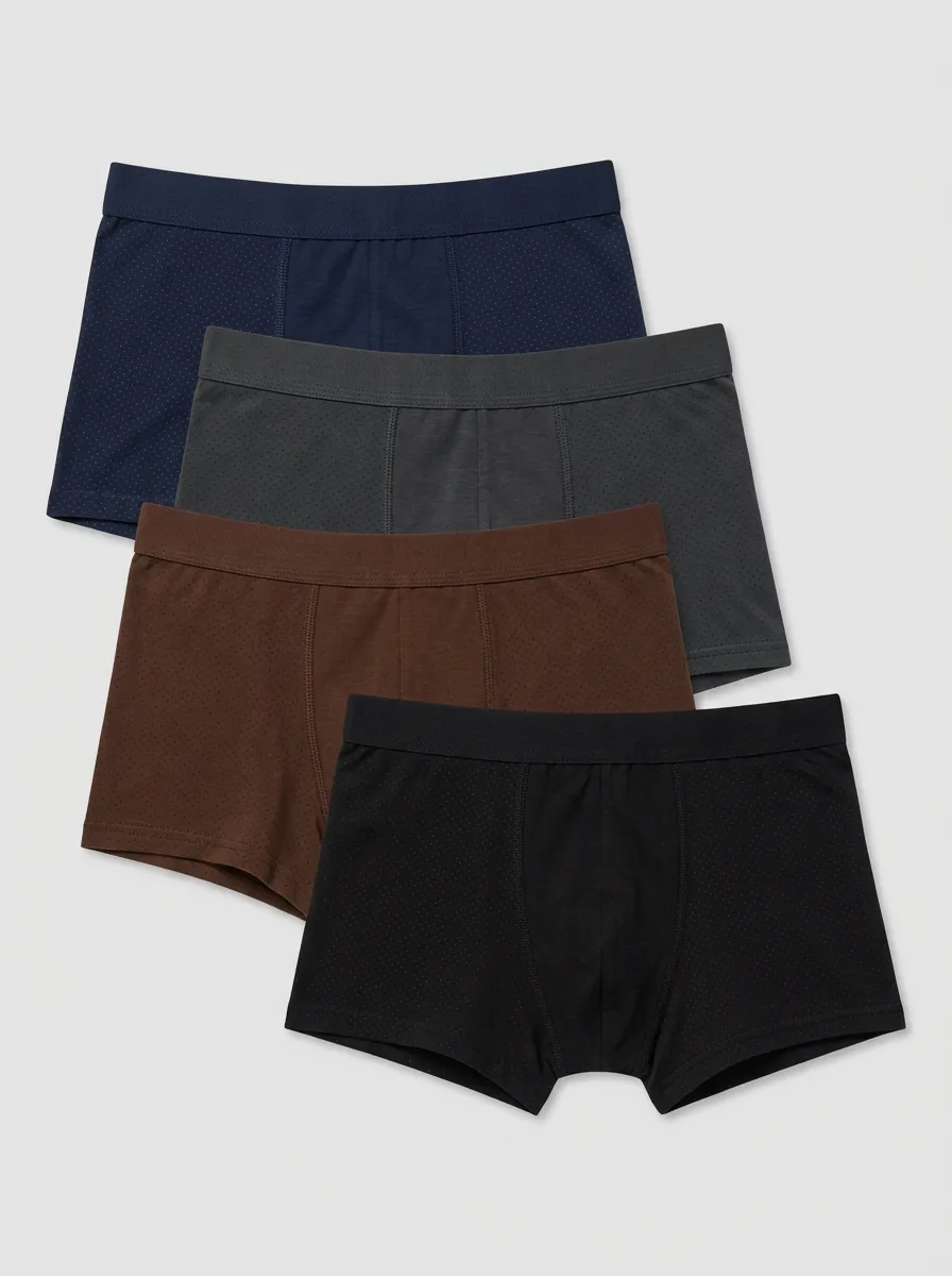 Men's Micro-Textured Tonal-Waistband 4-Pack Boxer Briefs