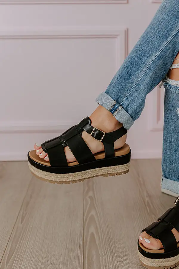Modern Faux Leather Espadrille Shoes