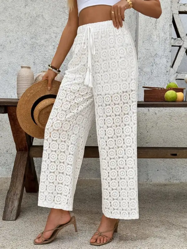 Relaxed Lace Wide Leg Pants