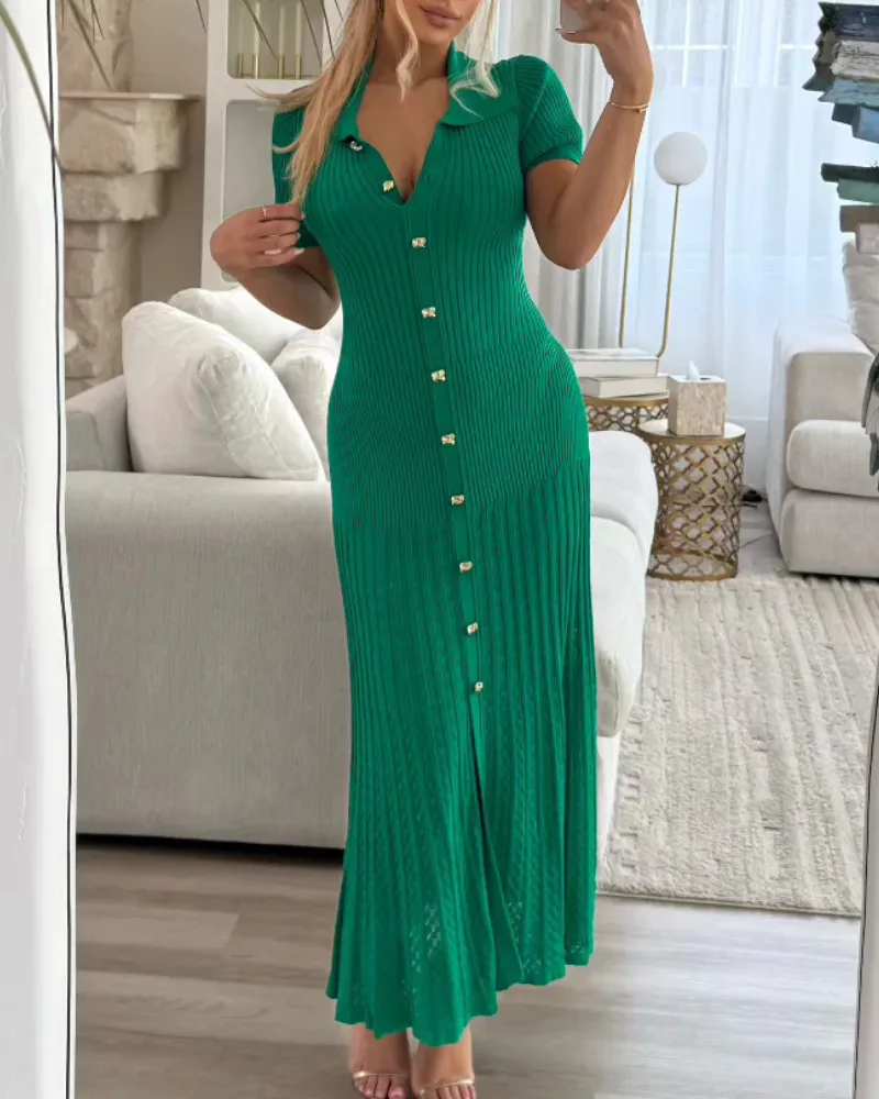 Easy Fit Ribbed Maxi Dress