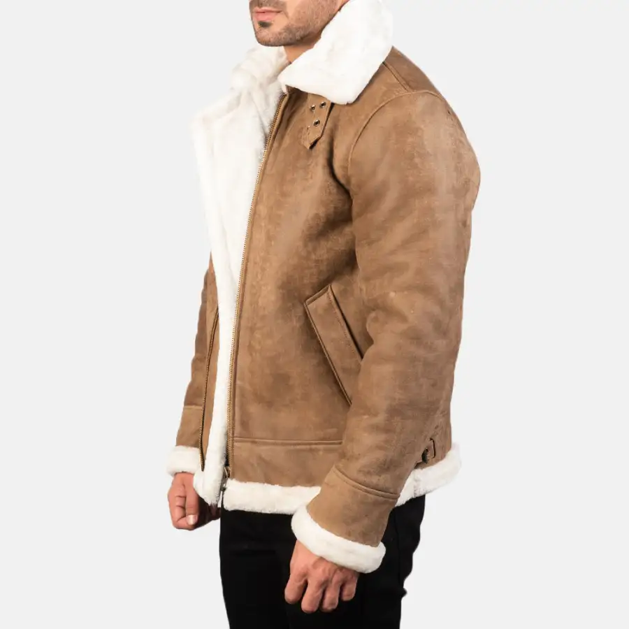 Men's Bomber Leather Distressed Jacket