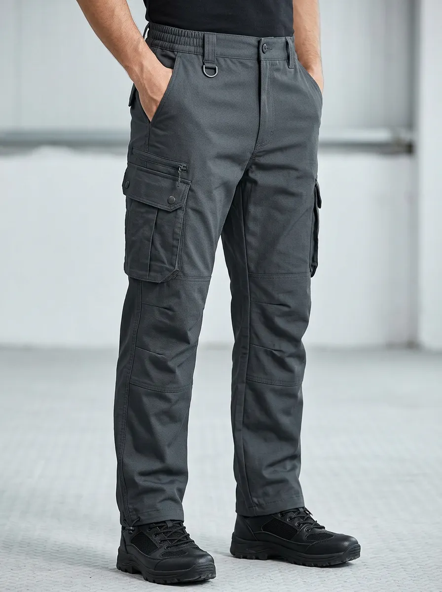 Men's Charcoal Utility Cargo Pants