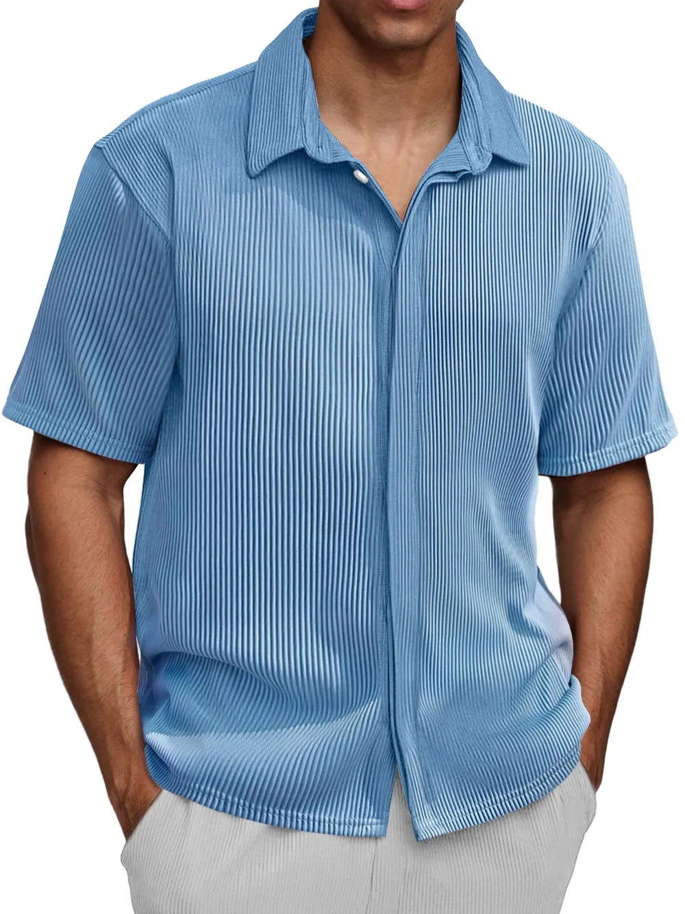 Modern Short Sleeve Button Front Shirt