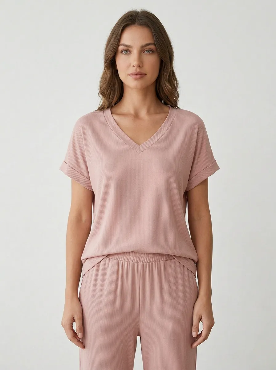 Knit Women's V-Neck Shirt