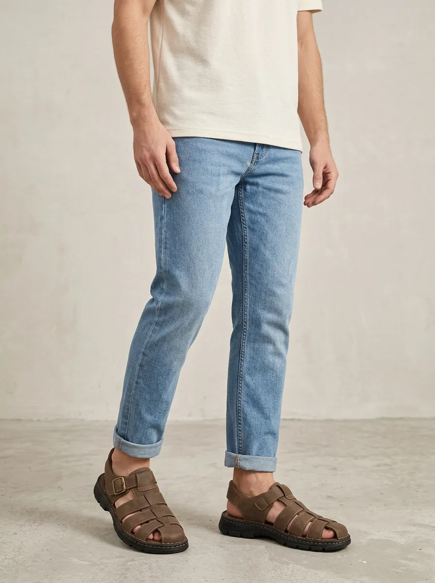 Relaxed Buckle Detail Sandals