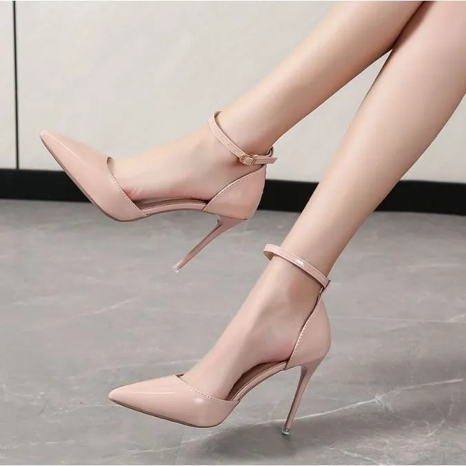 Buckle Strap Pointed Toe Heels