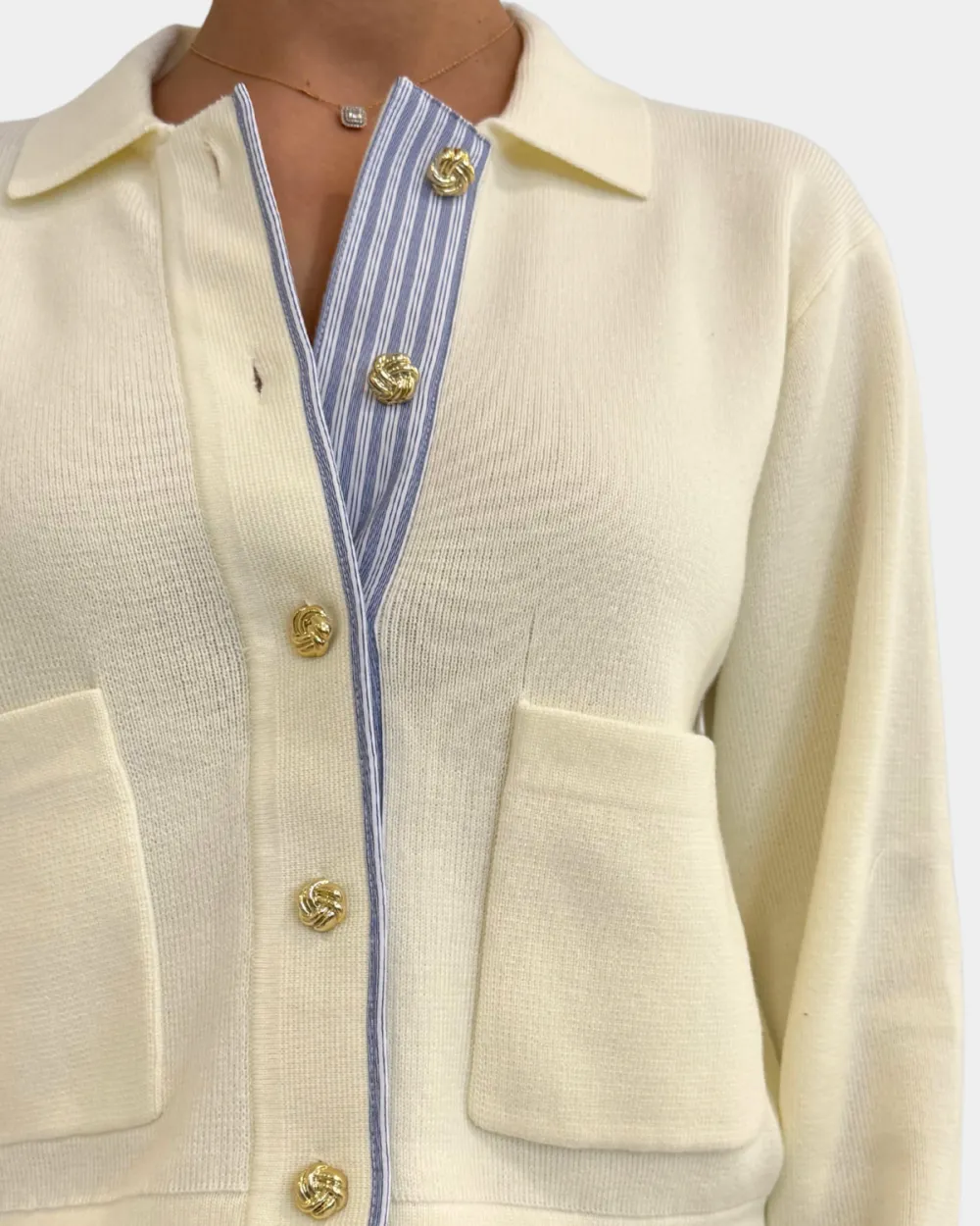 Relaxed Contrast Color Cardigan