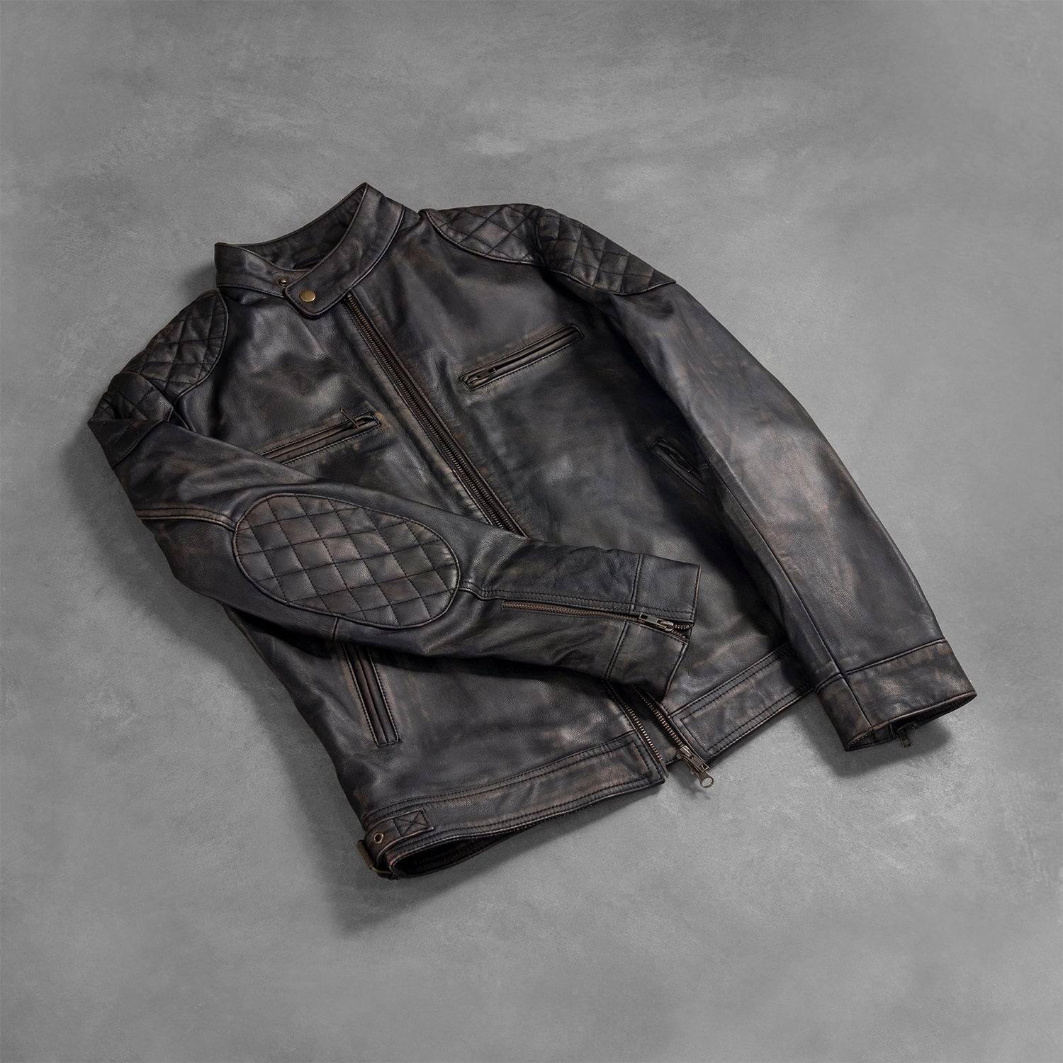 Men's Classic Leather Distressed Jacket
