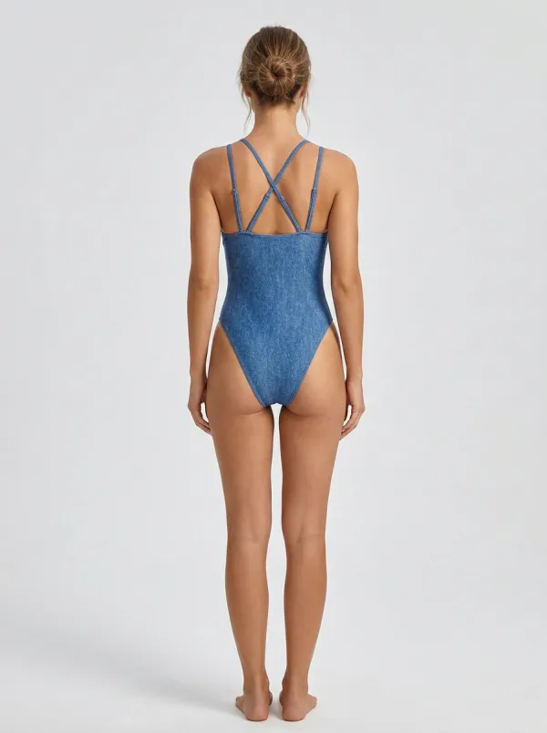 Women's Ring-Detail Cutout Printed One-Piece Swimsuit