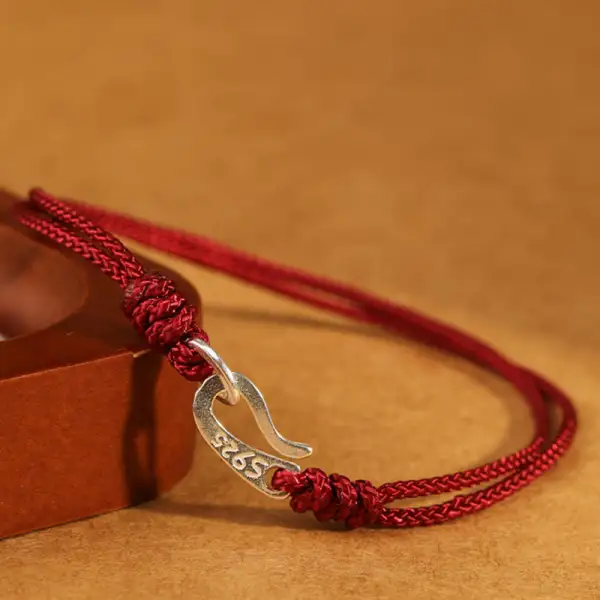 Sterling Silver Hook Design String Bracelet