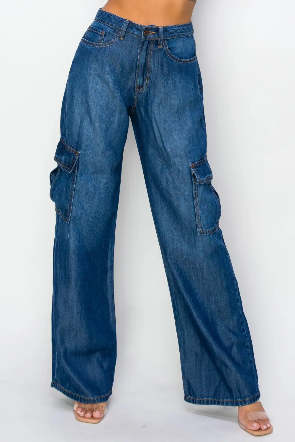 Belted Cargo Jeans