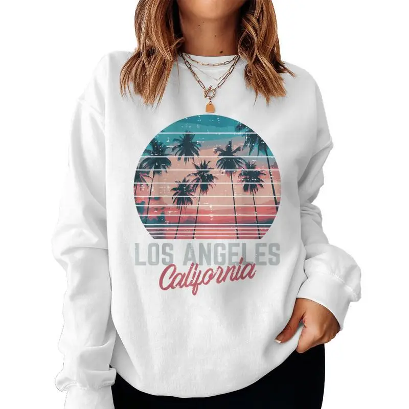 Los Angeles California Trees Retro Summer Vacation Women Women Sweatshirt