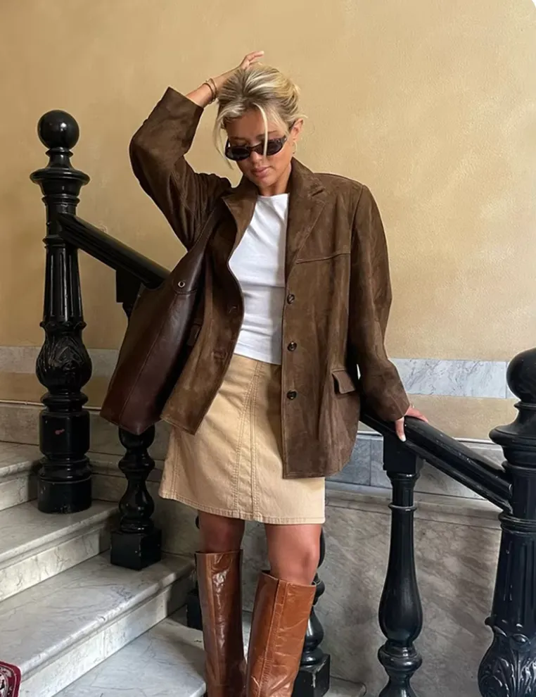  Tailored Suede Blazer