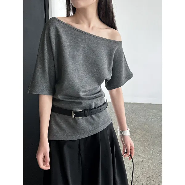 Heritage Off Shoulder Loose Fit Short Sleeve T-Shirt