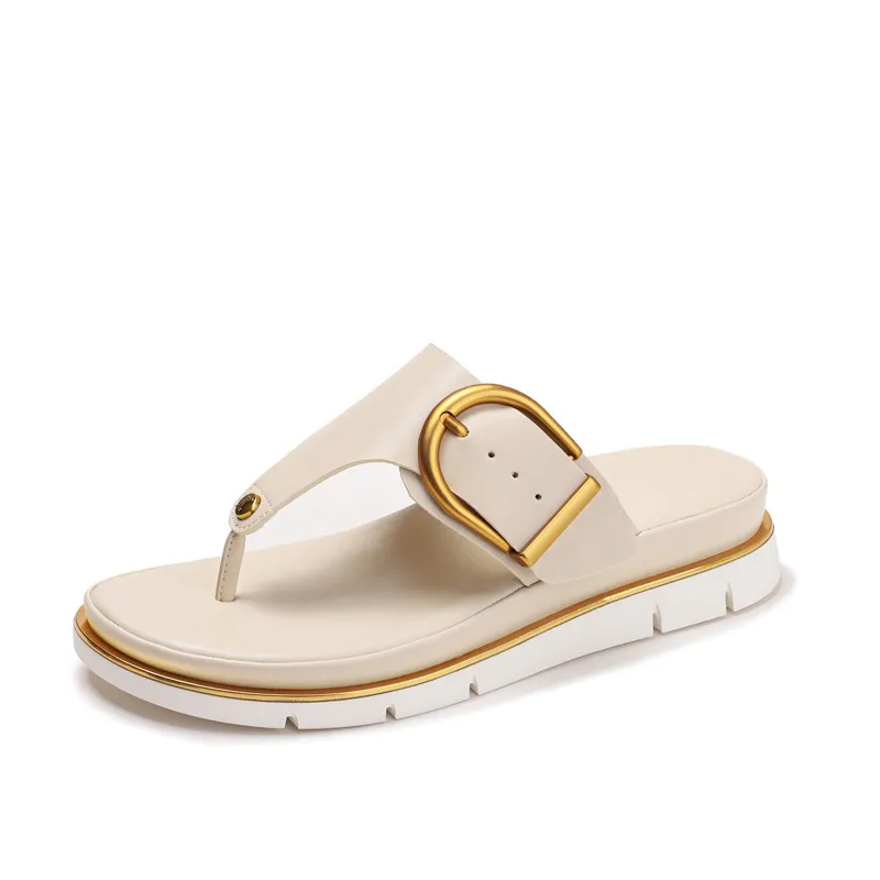  Cushioned Buckle Thong Sandals Apparel