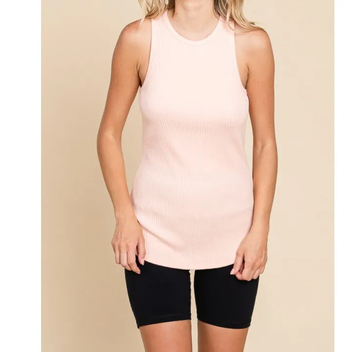 Soft Ribbed Round Neck Tank