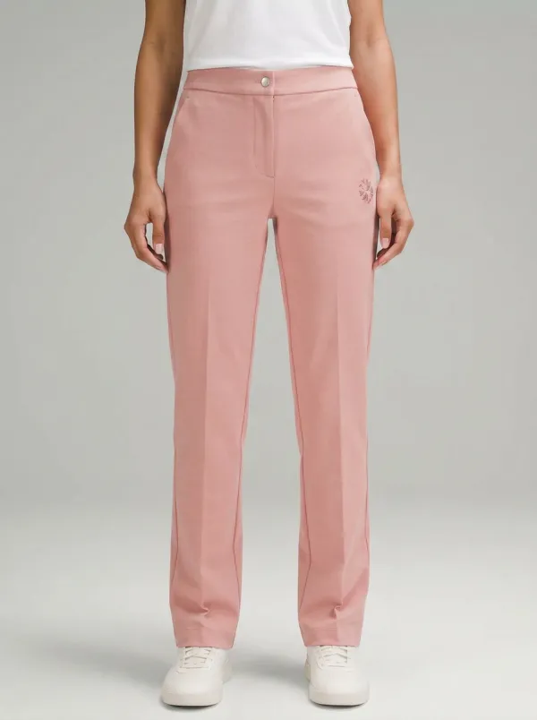 Women's Classic Comfort Logo Printed Mid Rise Straight Leg Pants