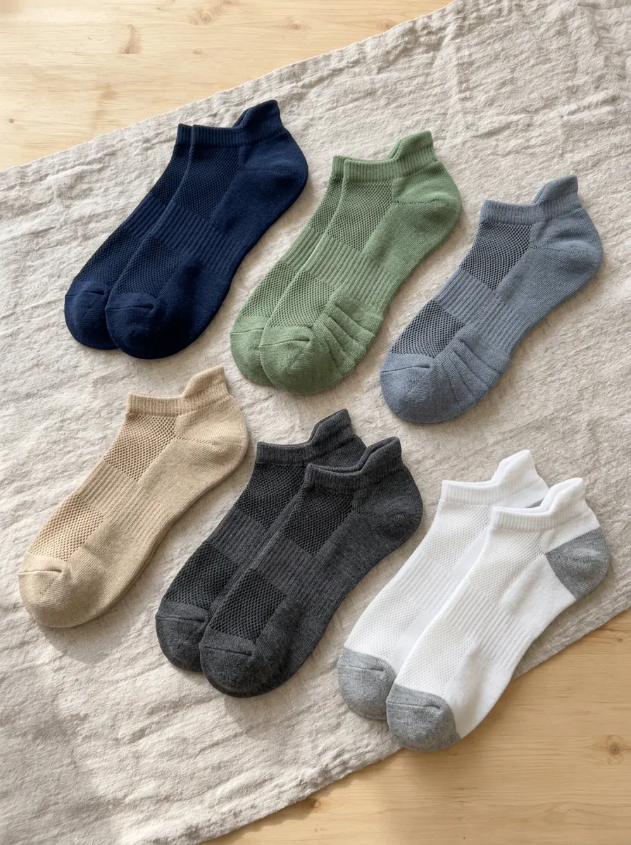 Men's Athletic Breathable Mesh Ankle Printed Socks Set