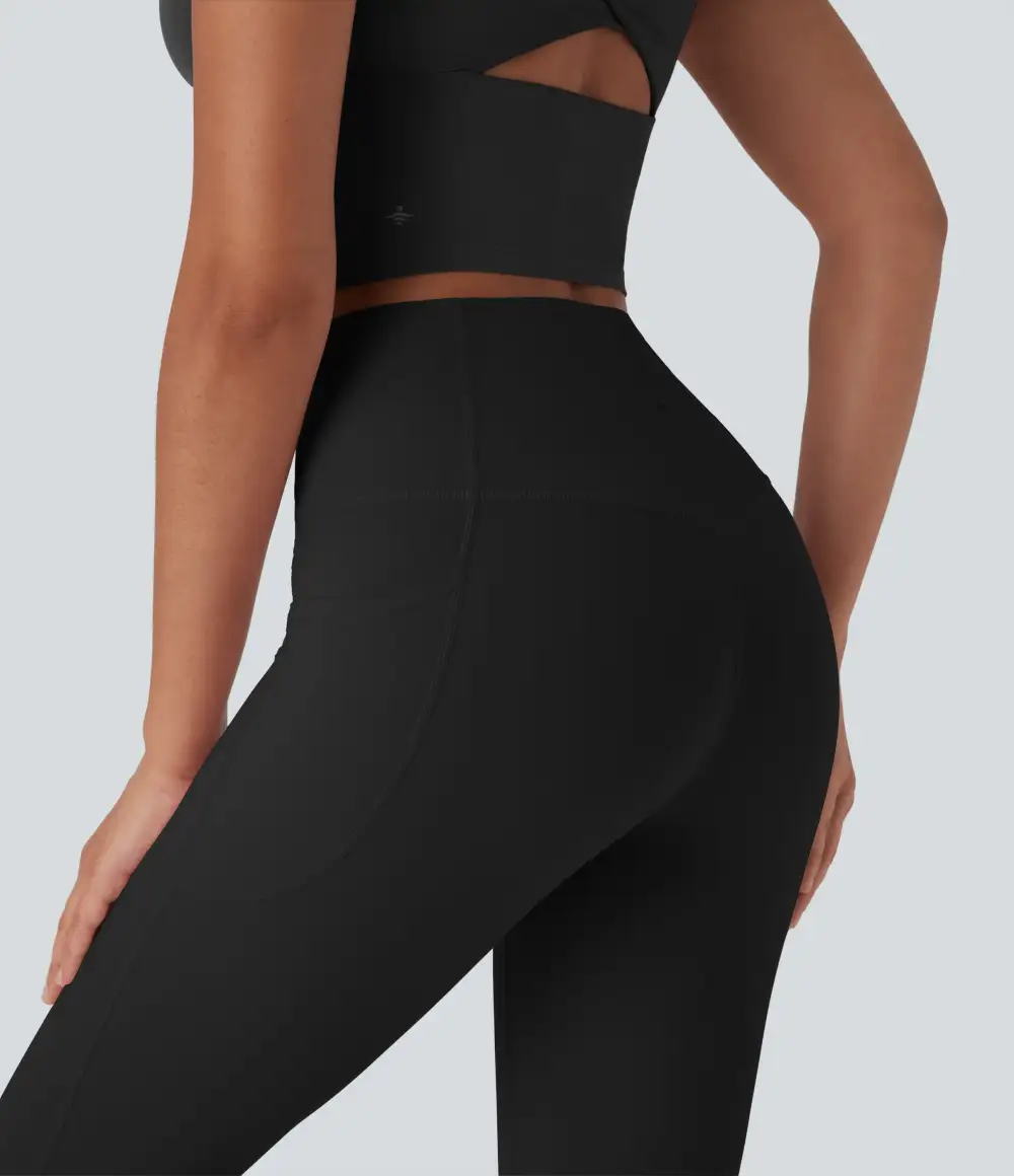 UltraSculpt Cool Quick Dry SoCinched High Waisted Tummy Control Shaping Yoga Leggings with Pockets-UPF50+