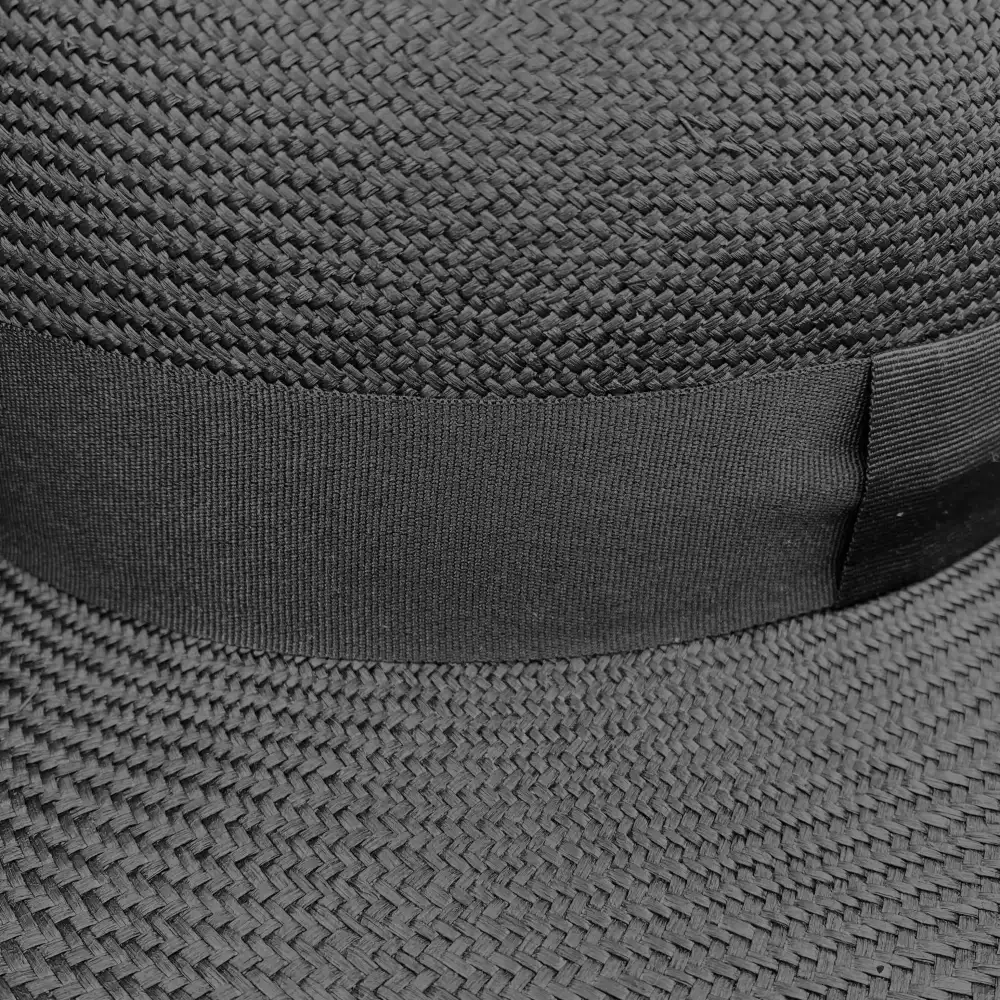 Herringbone Weave Toquilla Fedora Hat