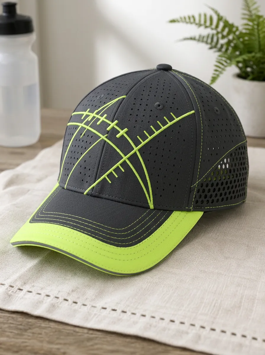 Men's Football Fan Neon Green Laces Printed Cap