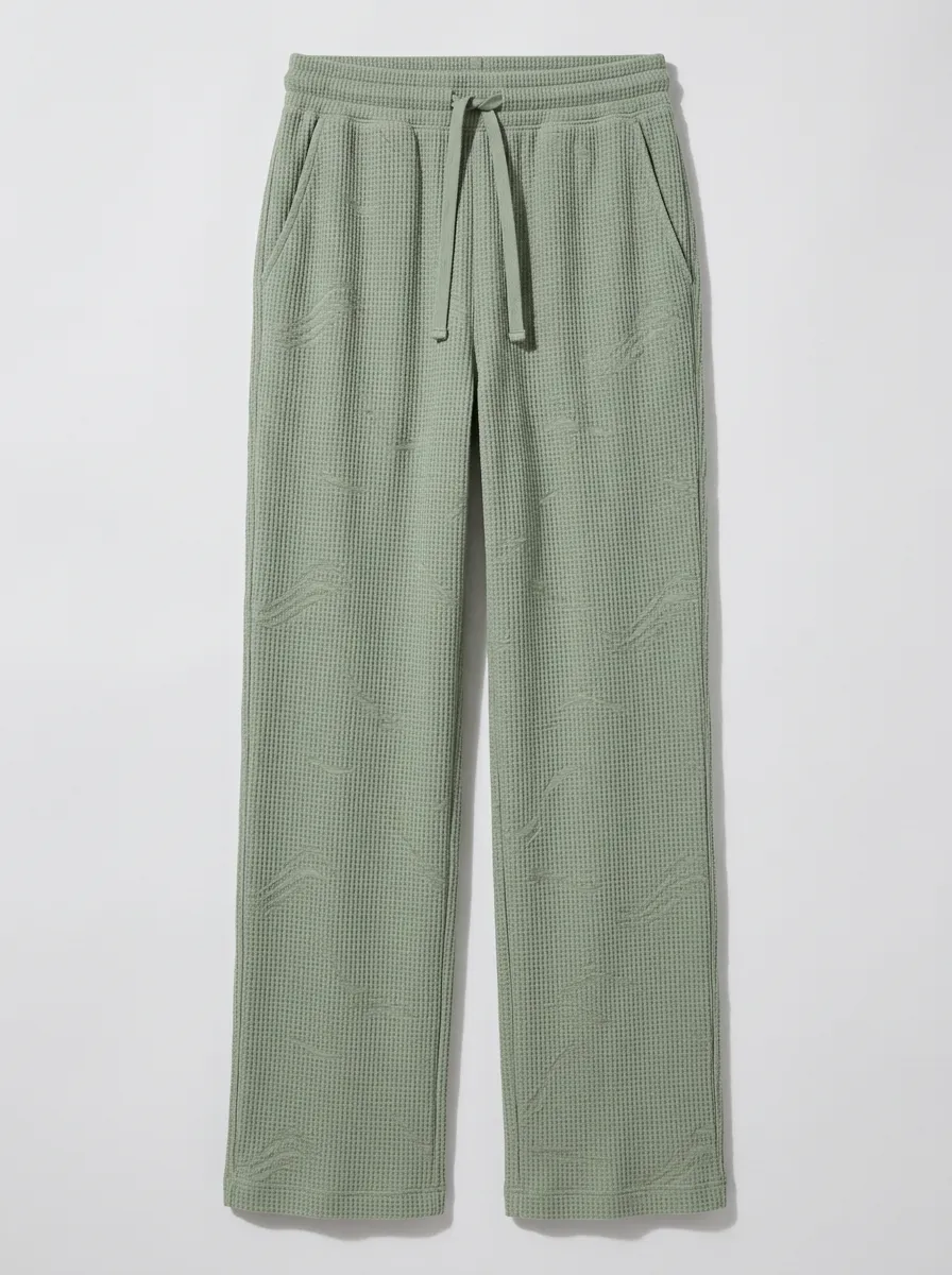 Women's Printed Jogger Fit Waffle Lounge Pants