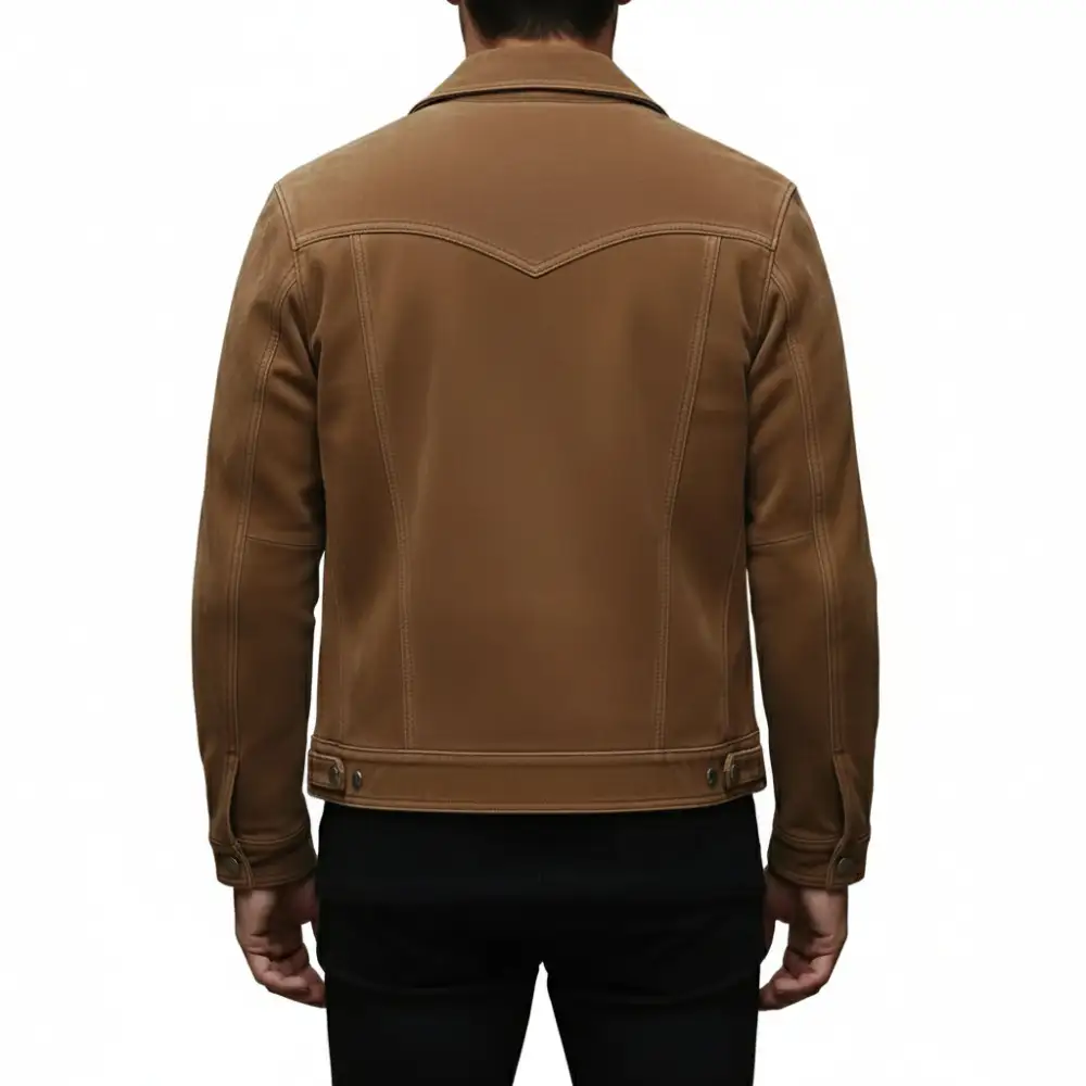 Streamlined Suede Trucker Jacket