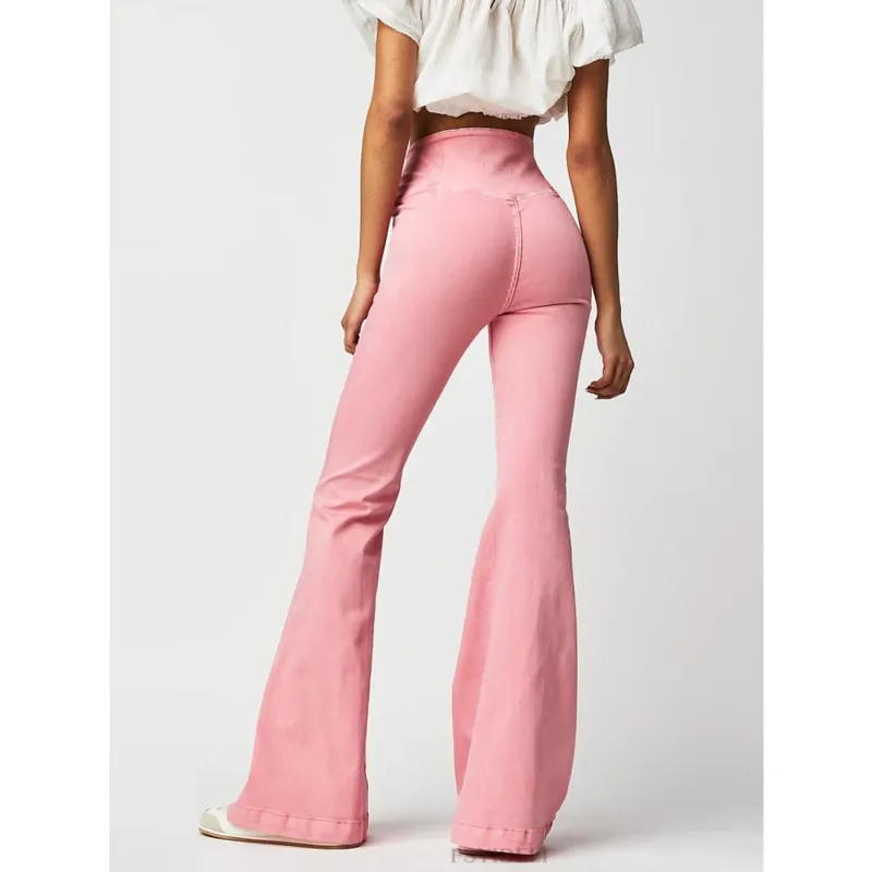 Asymmetric Waist Flare Jeans