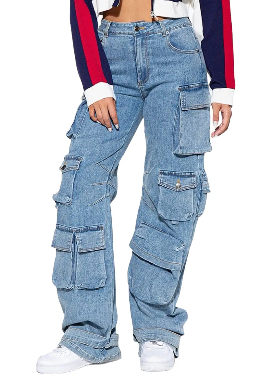 High-Rise Cargo Jeans