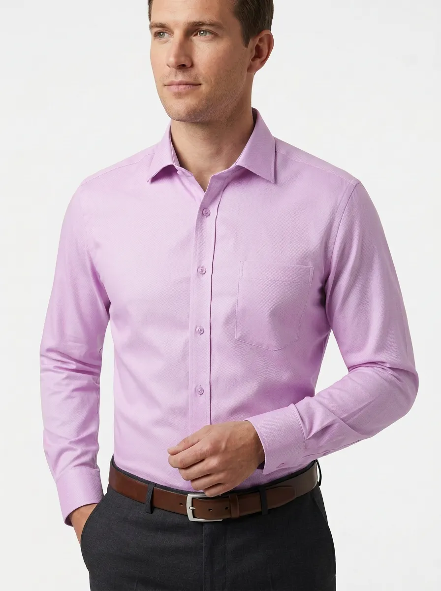 Men's Textured Pocket Dress Shirt