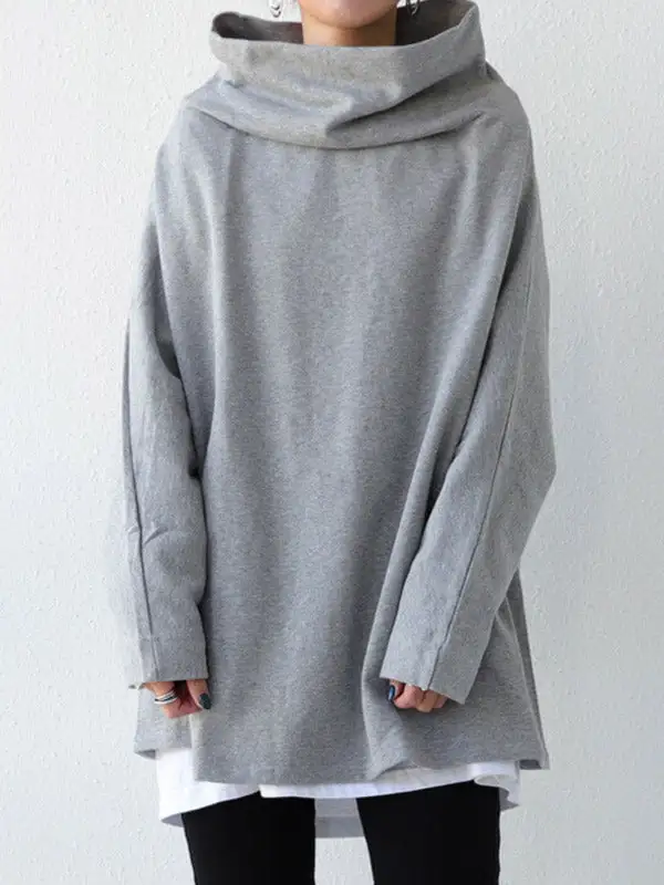 Urban High Neck Long Sleeve Oversize T-Shirt
