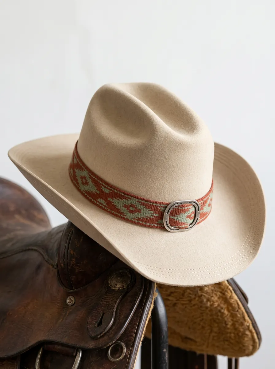Unisex Geometric Band Felt Cowboy Hat