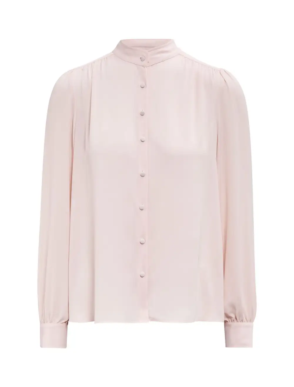 Light Pink Long Sleeve Button-Up Blouse