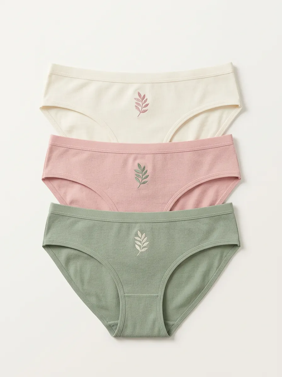 Women's Mid-Rise Rose Leaf Briefs Three Pack