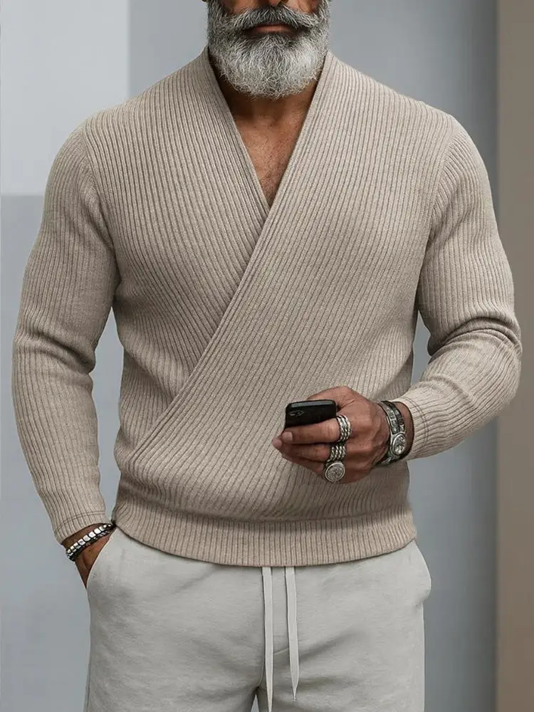 Twist Detail Cross Neck Sweater