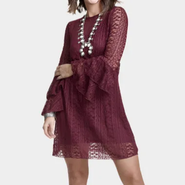 Women's Lace Ruffle Casual Dress