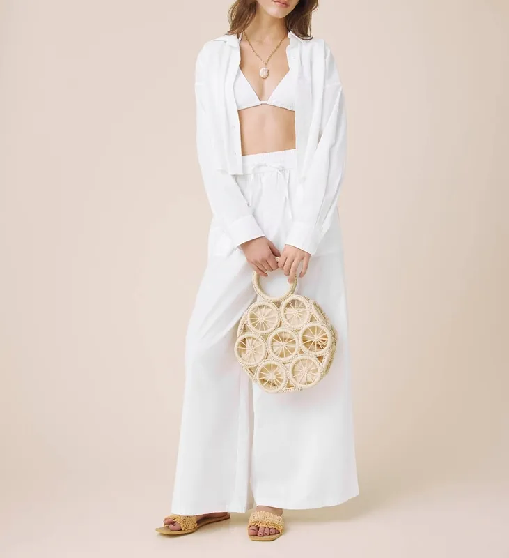 Casual Simple Poplin Pants
