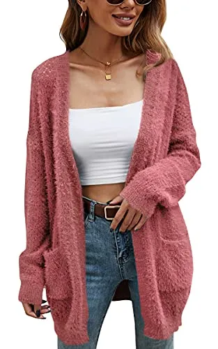 Womens Cardigan Color Block Striped Draped Kimono Cardigans Long Sleeve Open Front Casual Knit Sweaters Coat Outwear