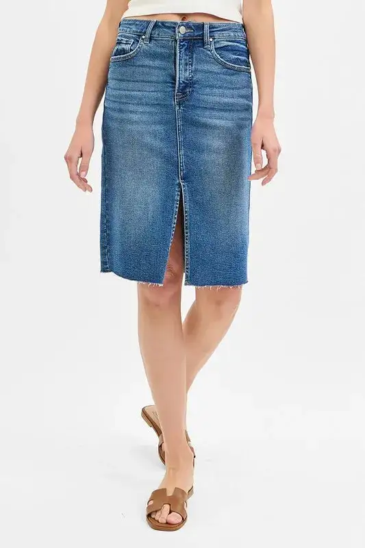 High Waist Slit Pencil Skirt