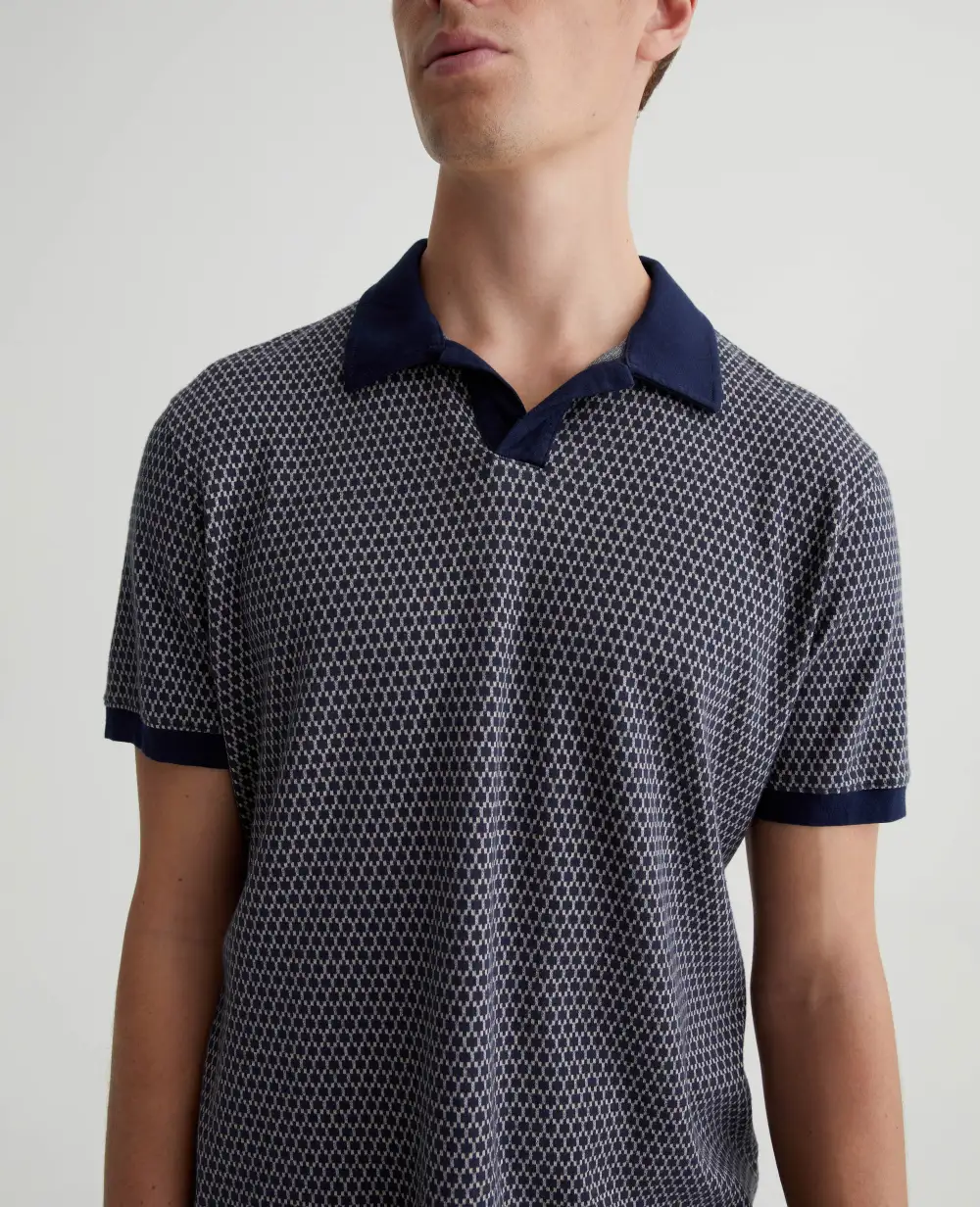 Men's Short Sleeve Point Collar Polo Shirt