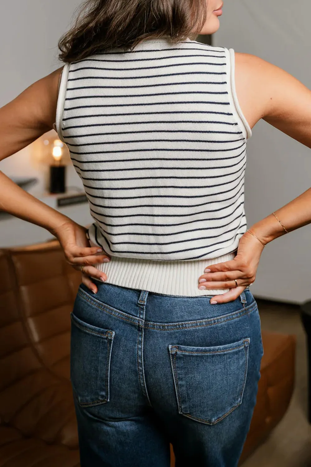 Striped Button Up Tank