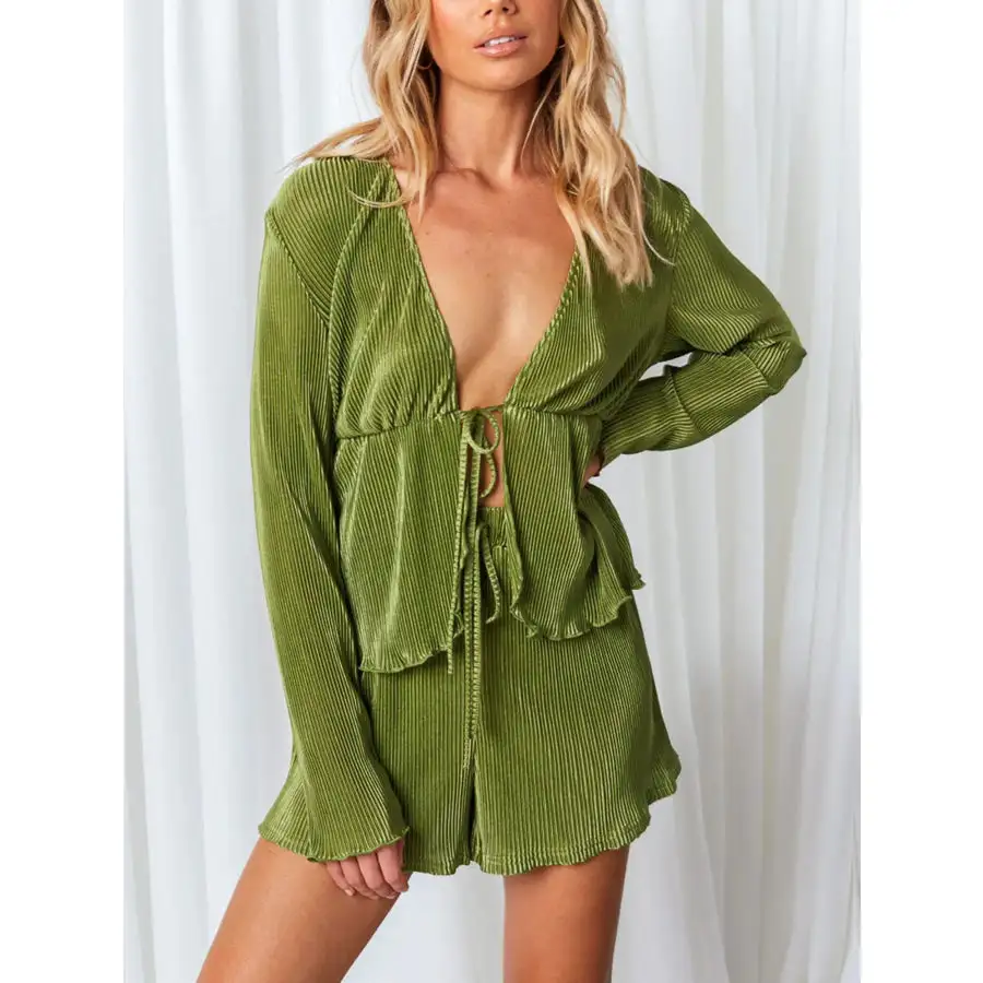 Long Sleeve Top and Shorts Set