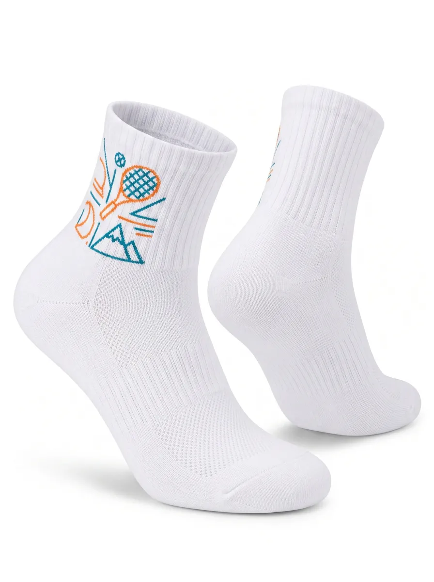 White Endurance Mountain Graphic Active Low-Cut Socks